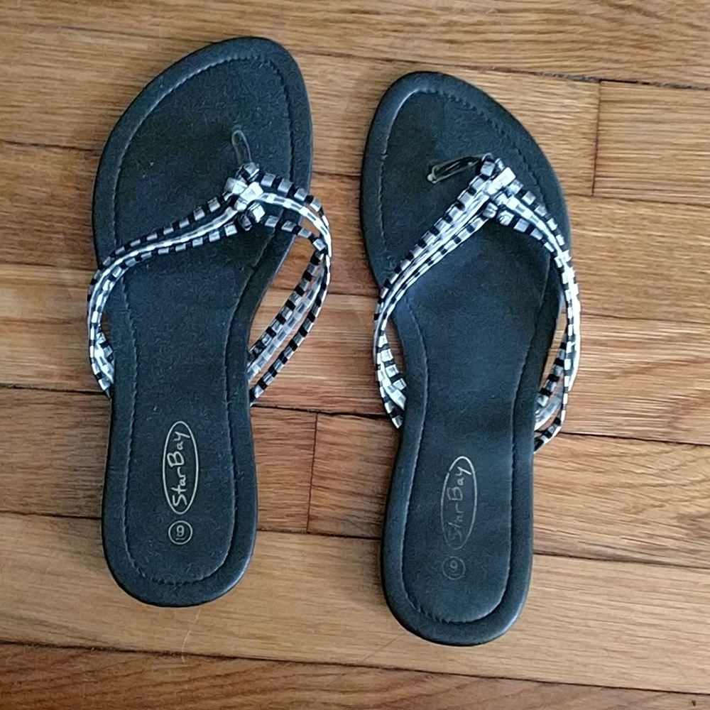Silver braided sandle